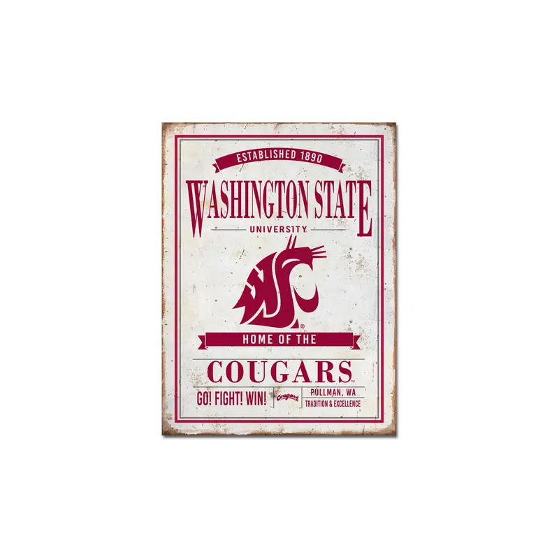 Washington State Cougars Tin Sign