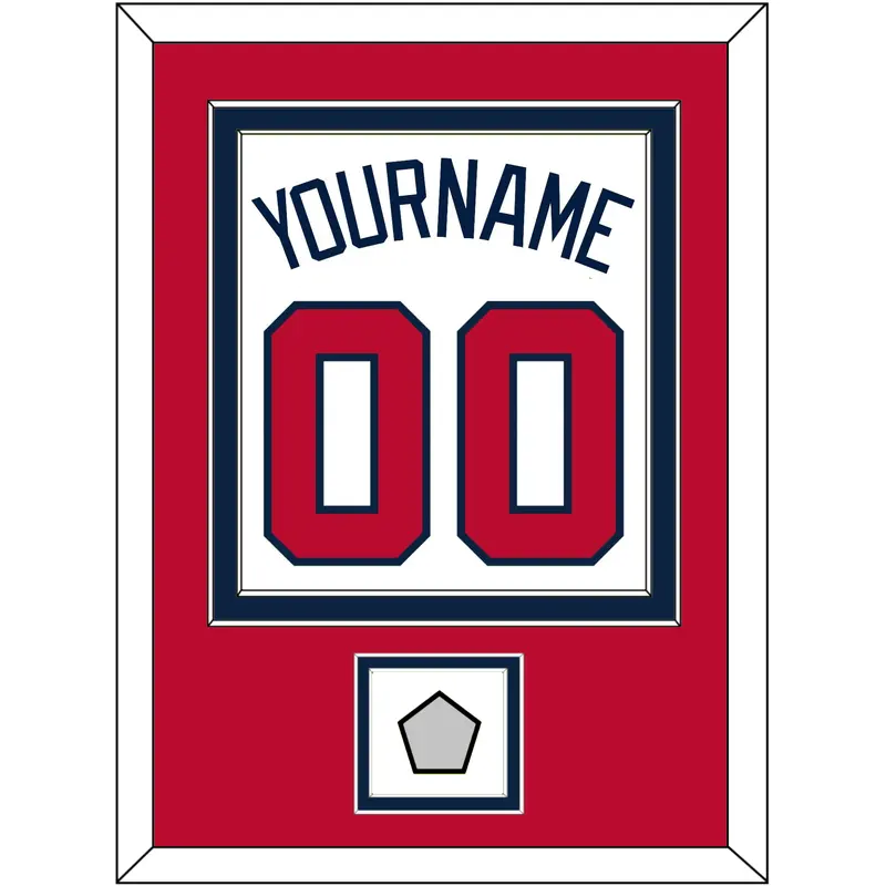 Atlanta Name, Number & World Series Jersey Patch - Home White - Double Mat 3
