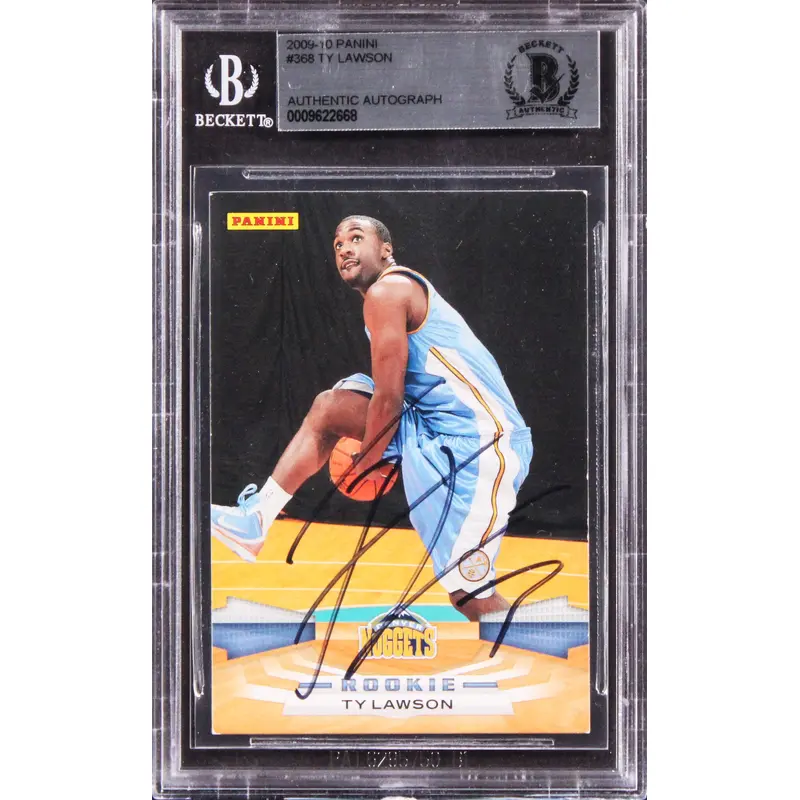 Nuggets Ty Lawson Authentic Signed 2009 Panini #368 Rookie Card BAS Slabbed