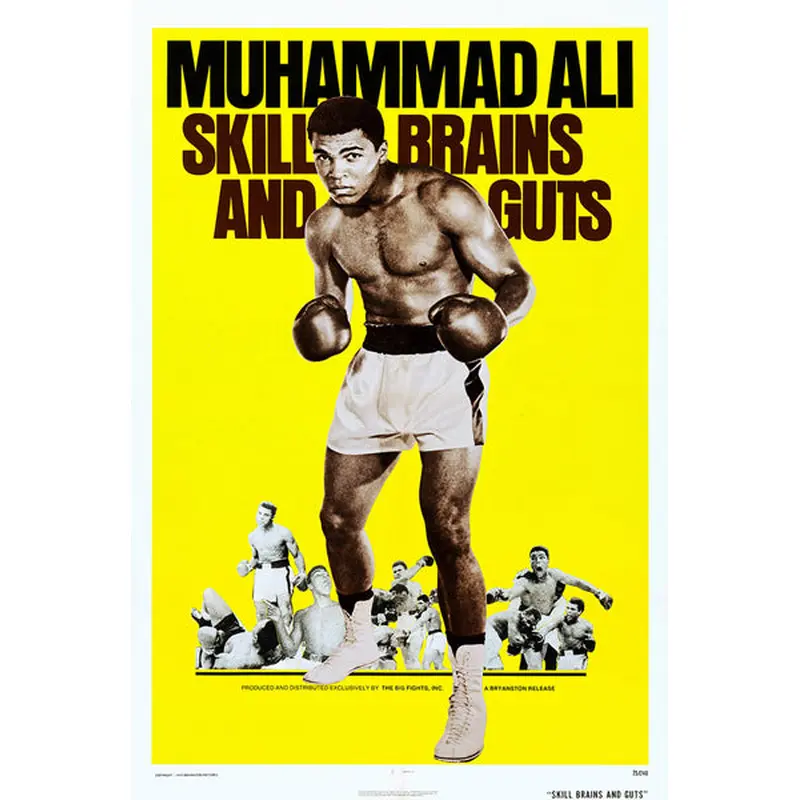 Muhammad Ali "Skill Brains and Guts" (1975) Boxing Movie Poster Reprint - Eurographics Inc.