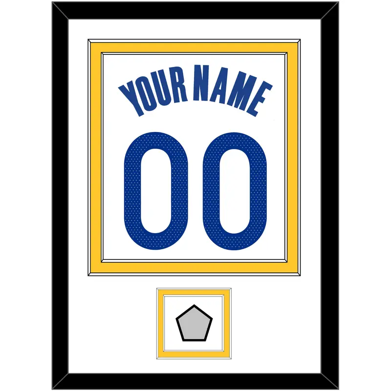 Golden State Name & Number With Finals Patch - White Association - Double Mat 1
