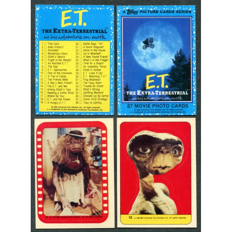 1982 Topps E.T. The Extra Terrestrial Complete Set (w/ stickers) (87/12) NM NM/MT