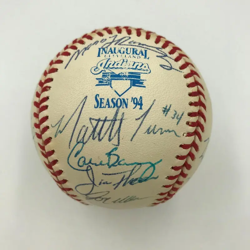 1994 Cleveland Indians Jacobs Inaugural Signed Baseball Jim Thome Manny Ramirez