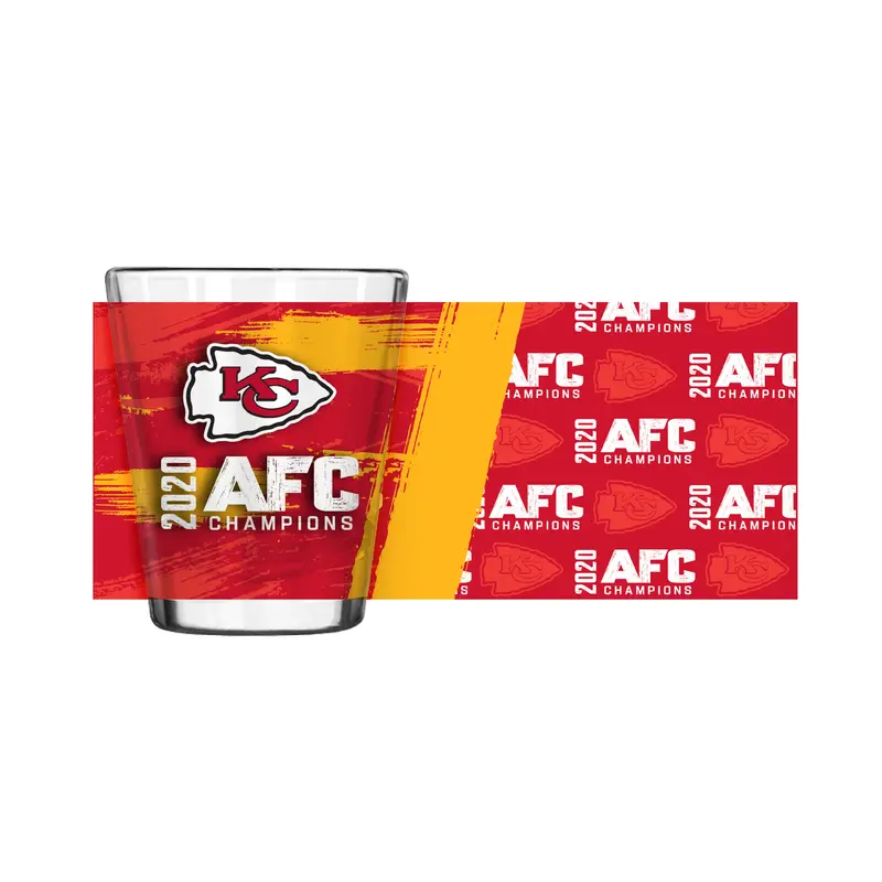 Kansas City Chiefs 2021 AFC Champs Sublimated 2oz Shot Glass