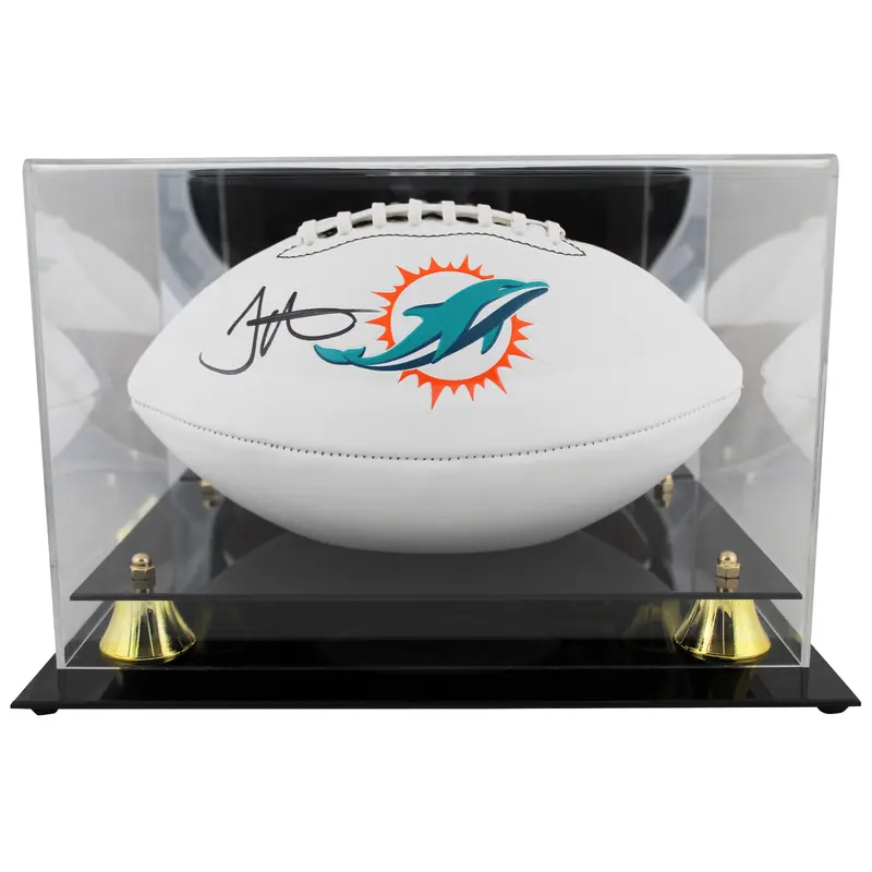 Dolphins Tyreek Hill Signed White Panel Logo Football W/ Case BAS Witnessed