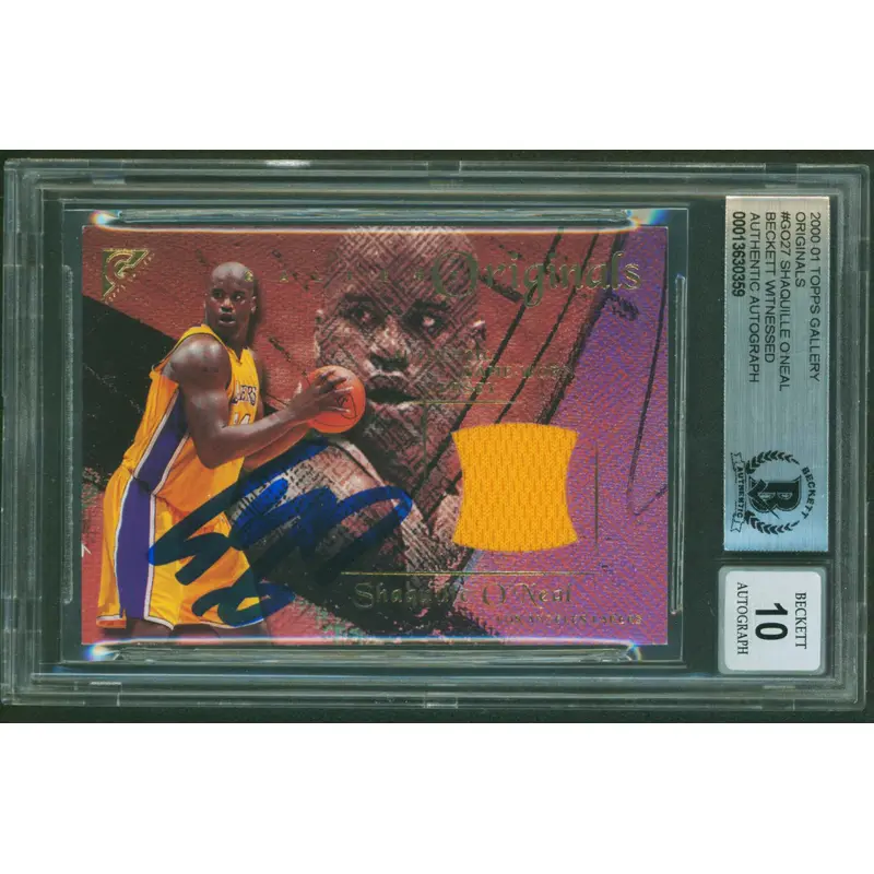 Shaquille O'Neal Signed 2000 Topps Gallery Originals #GO27 Card Auto 10 BAS Slab