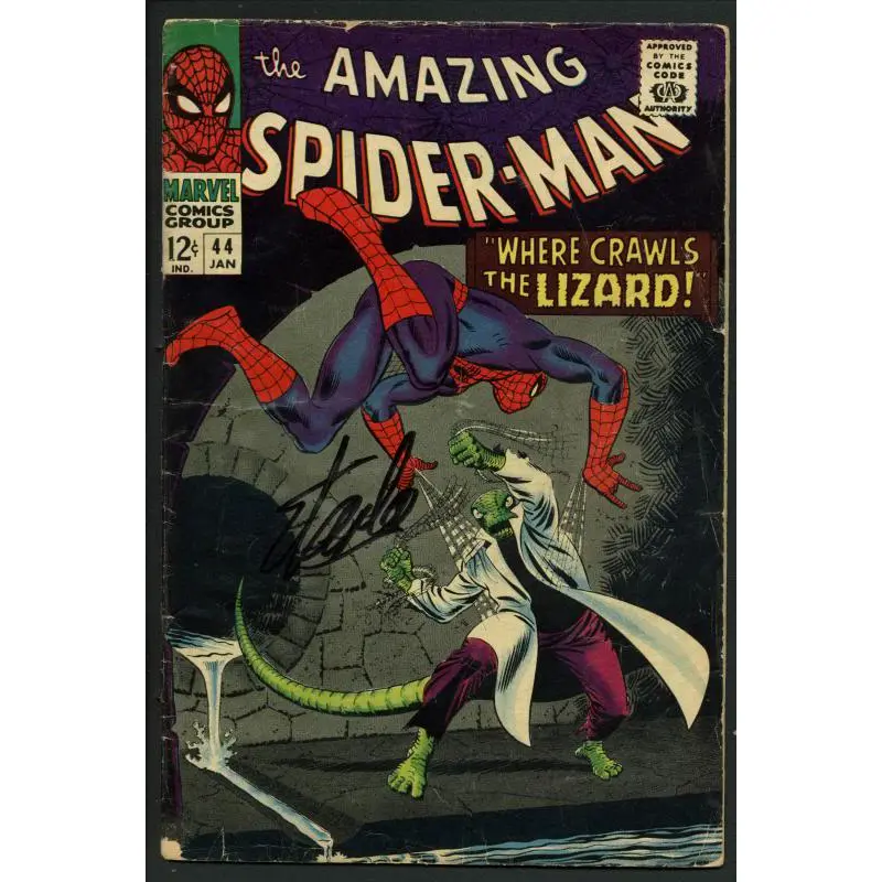 Stan Lee Signed Amazing Spider-Man #44 Comic Book The Lizard PSA/DNA #W18772