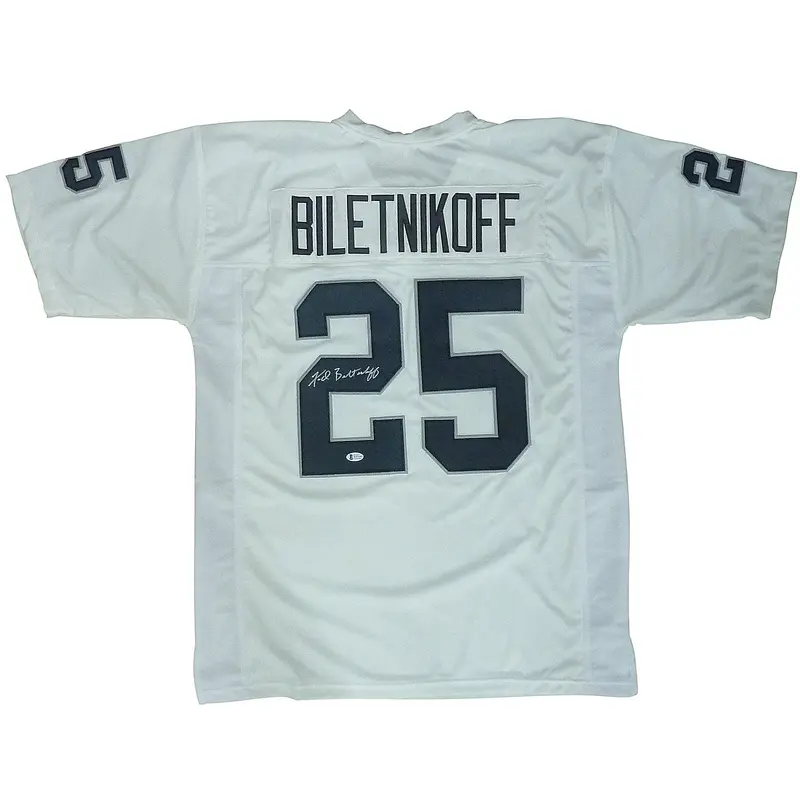 Fred Biletnikoff Autographed Oakland (White #25) Custom Jersey - Beckett