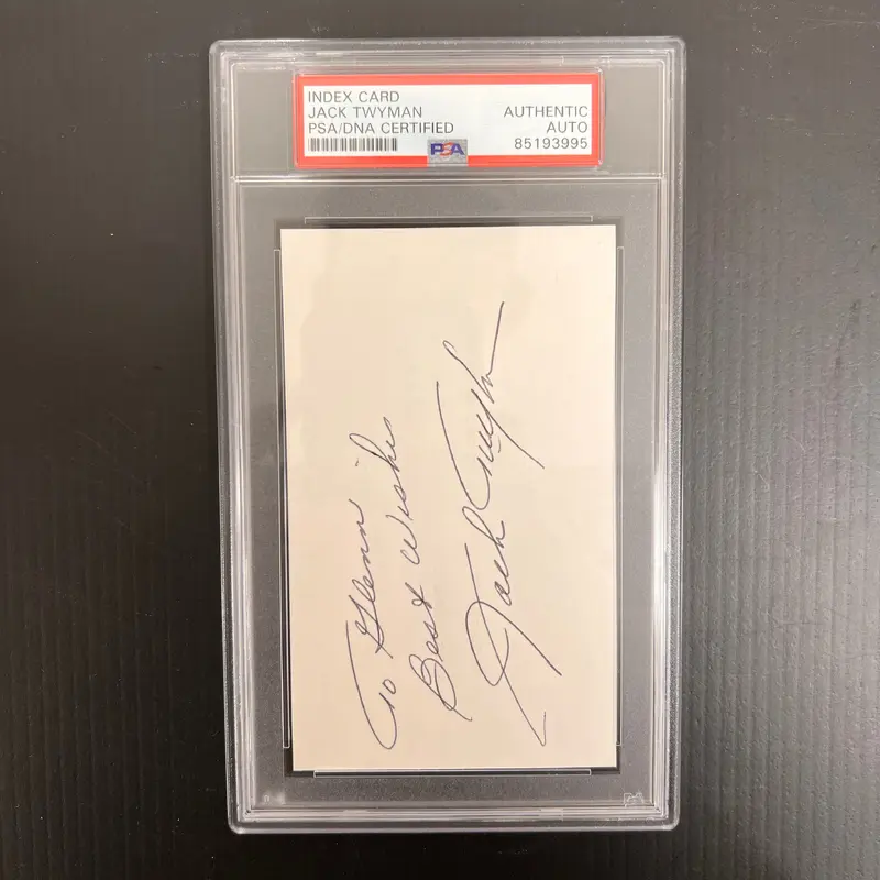 Jack Twyman signed Index Card PSA/DNA slabbed AUTO NBA