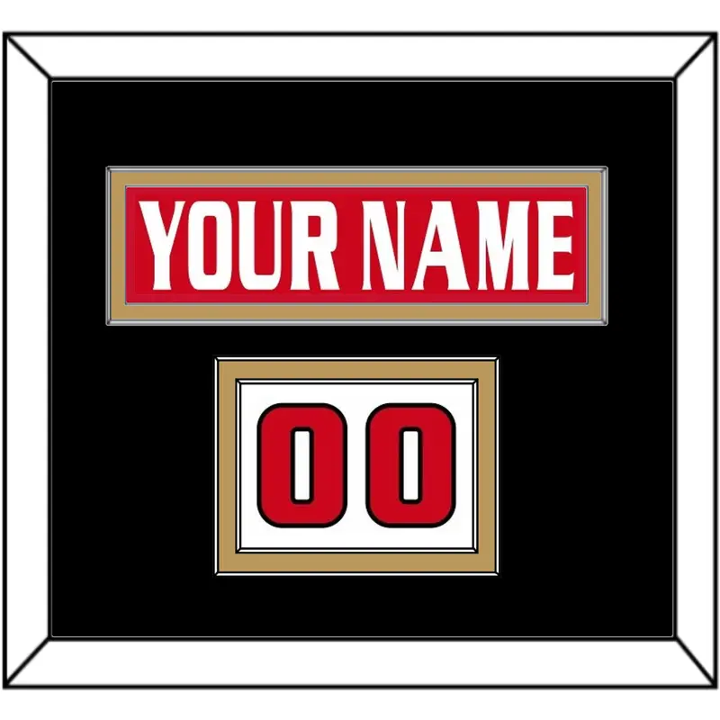 Ottawa Nameplate & Number (Shoulder) - Road/Home Red Jersey (1999-2007) - Double Mat 3
