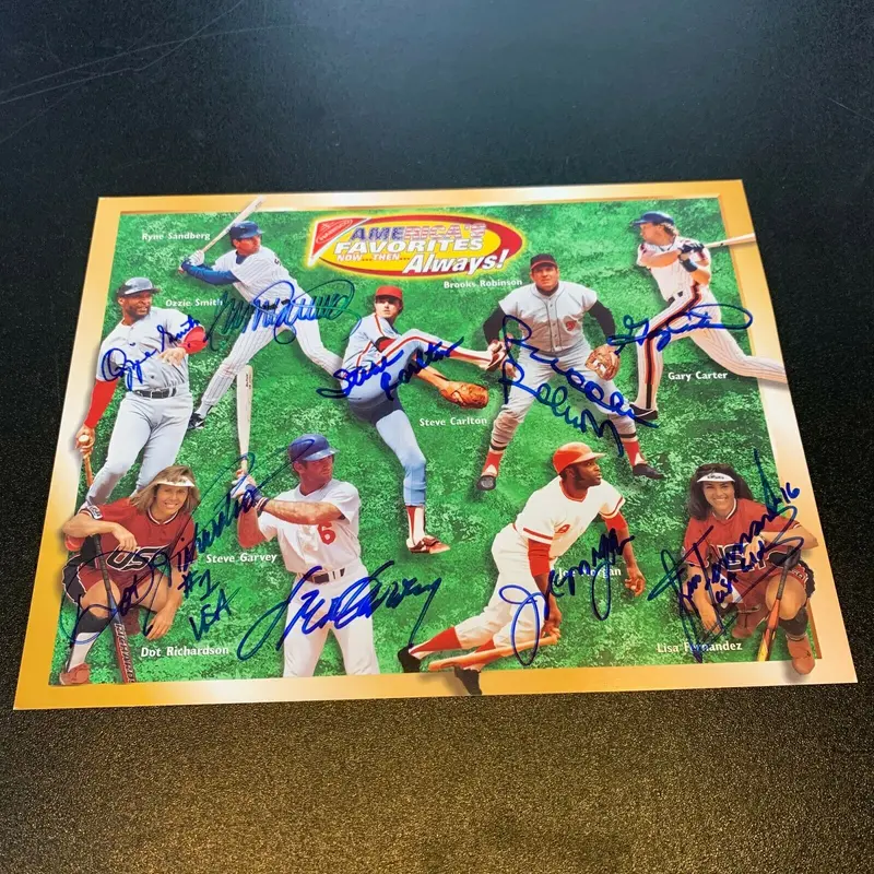 Gary Carter Ozzie Smith Ryne Sandberg All Star Signed 8x11 Nabisco Photo