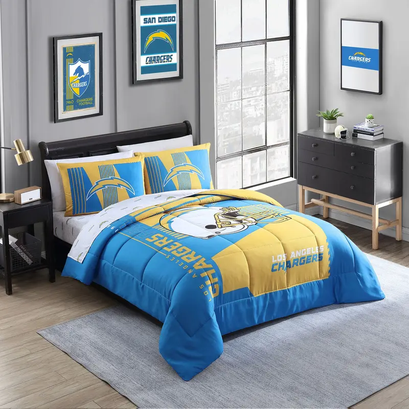 Los Angeles Chargers Status Bed In A Bag Queen