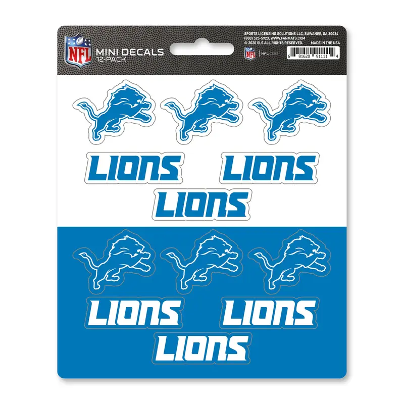 NFL - Detroit Lions Mini Decal 12-pk