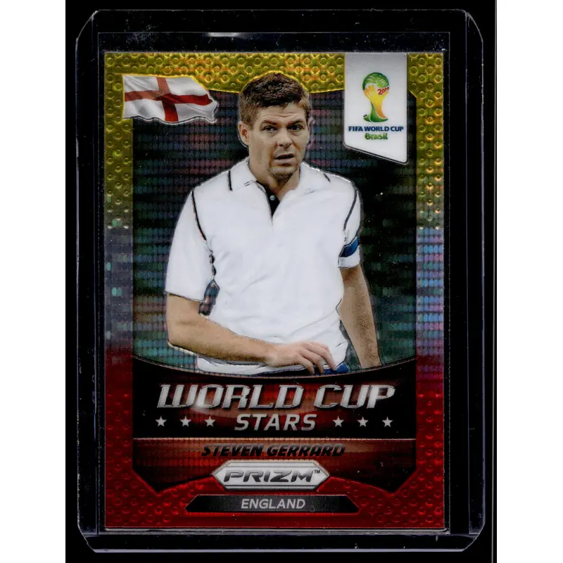2014 Panini Prizm World Cup - Stars - Yellow & Red Pulsar Prizm - Steven Gerrard #12
