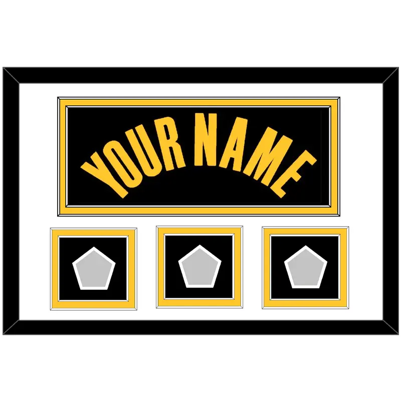 Golden State Name & 3 Champions Patches - Black City (2019-2022) - Double Mat 2