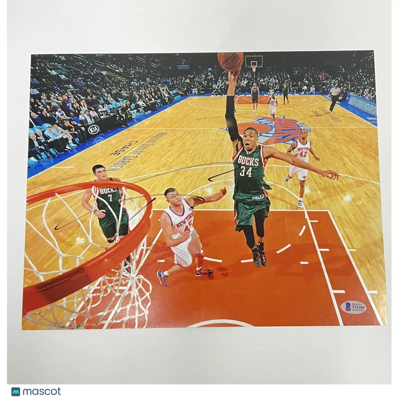 Giannis Antetokounmpo 11x14 Signed Photo BAS Milwaukee Bucks