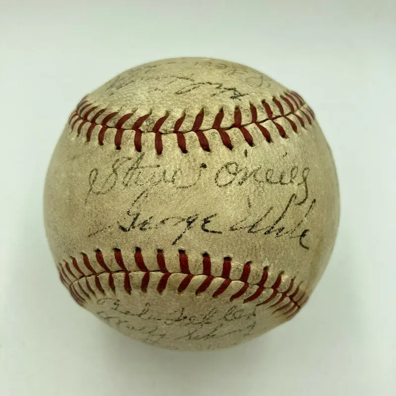 Rare 1936 Cleveland Indians Team Signed Baseball Bob Feller Rookie PSA DNA COA