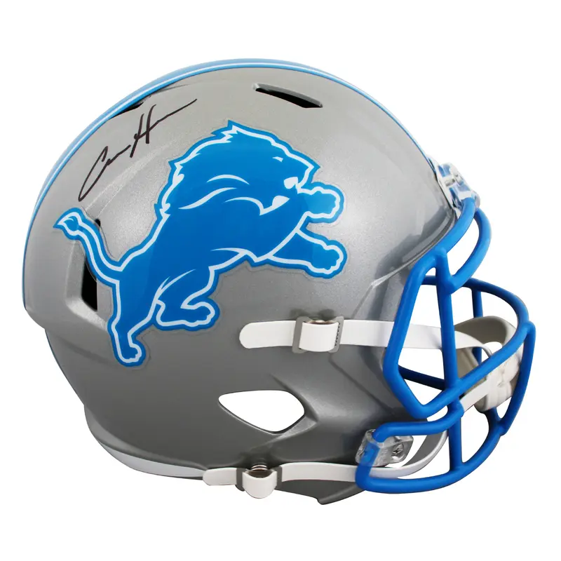 Lions Aidan Hutchinson Signed 2024 Full Size Speed Rep Helmet BAS Witnessed