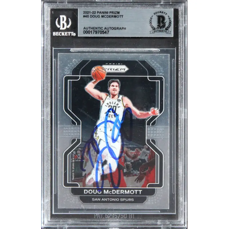Spurs Doug McDermott Authentic Signed 2021 Panini Prizm #40 Card BAS Slabbed