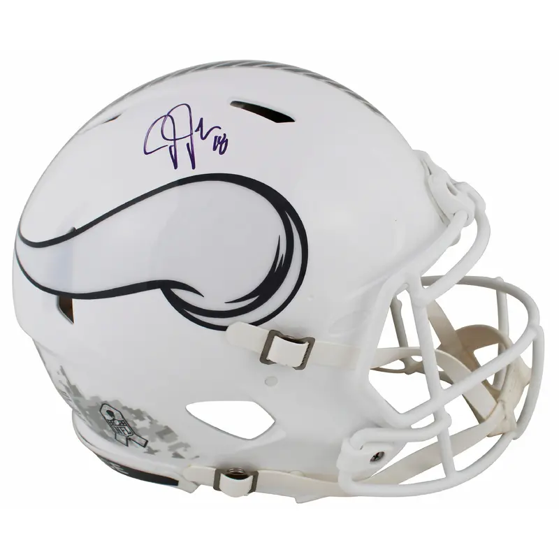 Vikings Justin Jefferson Signed STS III Full Size Speed Proline Helmet BAS Wit