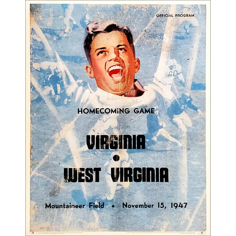 West Virginia Football 1947 Vintage Program Cover Poster Print - Asgard Press
