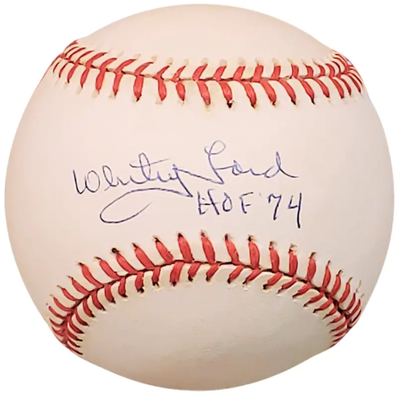 Whitey Ford Autographed OAL Baseball w/ HOF 1974 - JSA