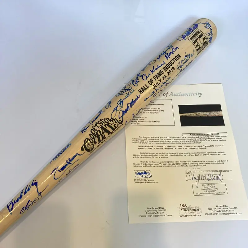 2018 Hall Of Fame Induction Signed Bat 50 Sigs Ken Griffey Jr. JSA COA