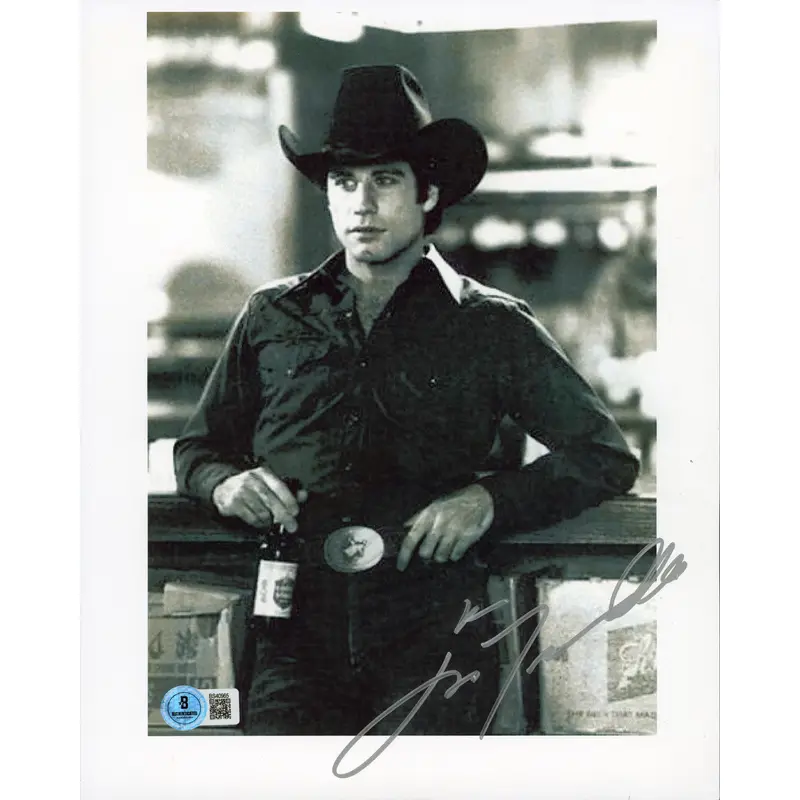 John Travolta Urban Cowboy Authentic Signed 8.5x11 Vertical Photo BAS #BS40965