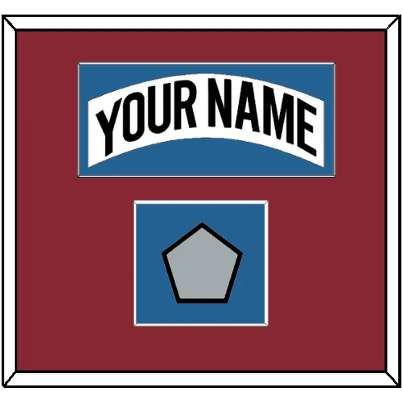 Colorado Nameplate & Stanley Cup Finals Patch - Home White (1995-1996) - Single Mat 2