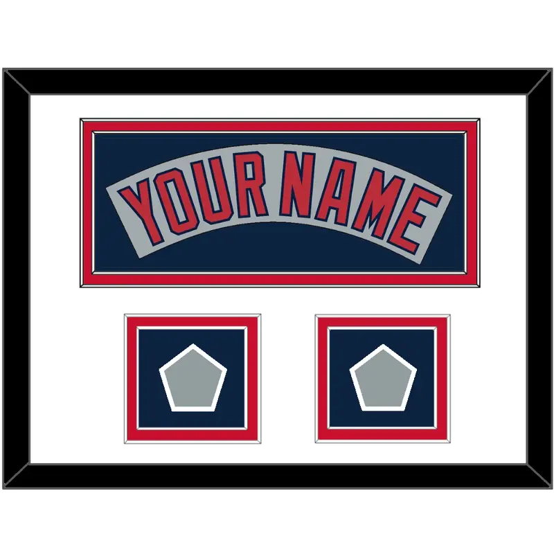 Boston Nameplate & Two World Series Champions Patches - Road Gray (1992-2008)- Double Mat 1