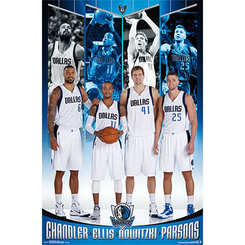 Dallas Mavericks "Big Four" Poster (Nowitzki, Chandler, Parsons, Ellis) - Costacos 2015