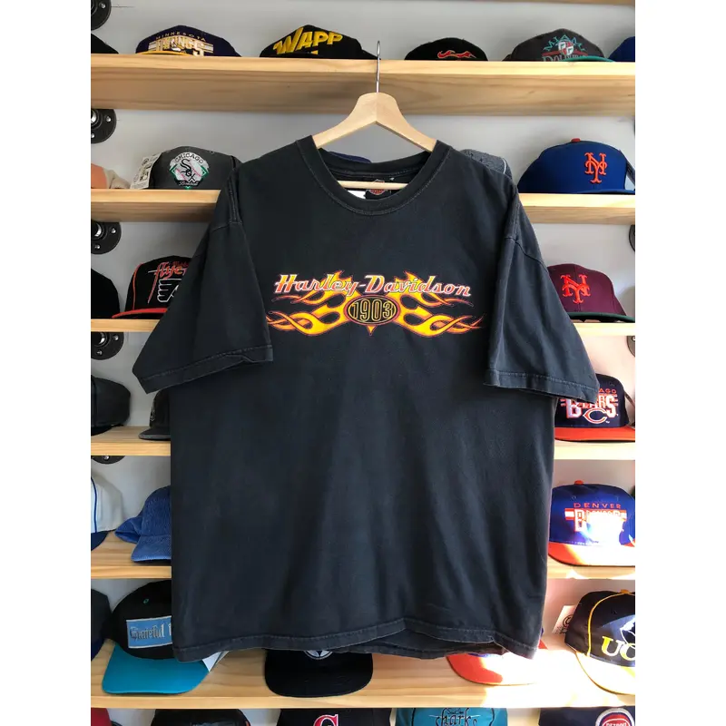 Vintage 2003 Harley Davidson Flame Space Coast Tee Size XL