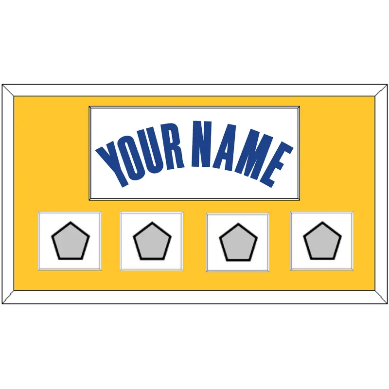Golden State Name & 4 Champions Patches - White Association - Single Mat 2