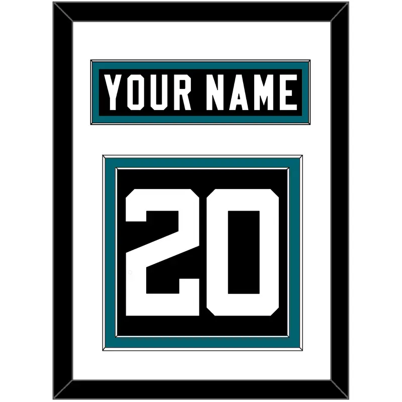 Jacksonville Nameplate & Number (Back) - Alternate Black - Double Mat 1
