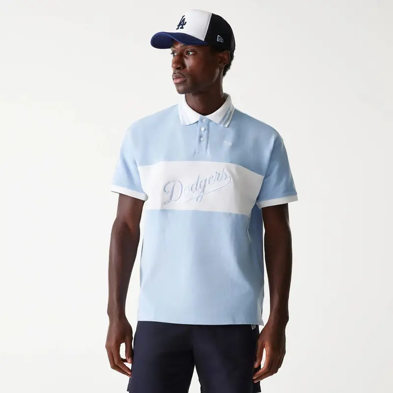 LA Dodgers MLB Graphic Pastel Blue Polo Shirt