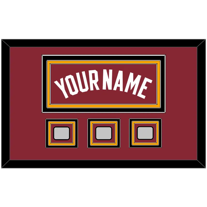 Miami Name & 3 Finals Patches - Alternate Red (2009-2017) - Triple Mat 3