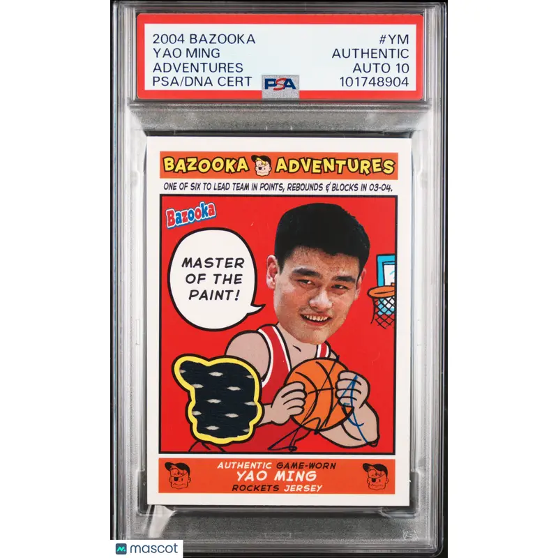 2004 Bazooka Adventures #YM Yao Ming PSA A Auto 10
