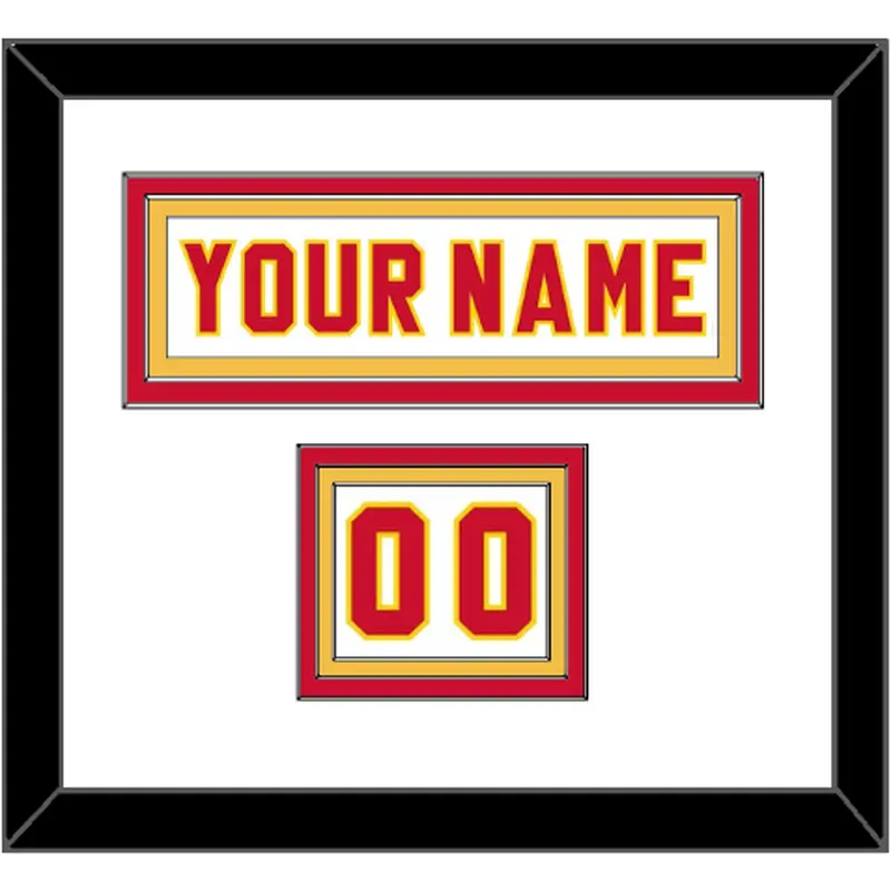 Calgary Nameplate & Number (Shoulder) - Home White (1980-1994) - Triple Mat 1
