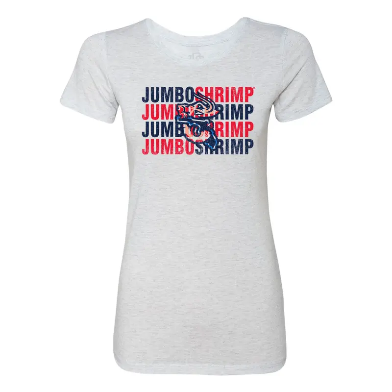 Jacksonville Jumbo Shrimp 108 Stitches Ladies Repeater Tee