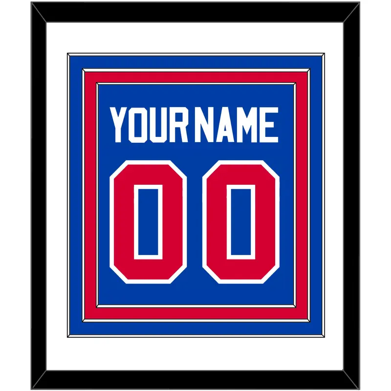 Detroit Name & Number - Road Blue (1981-1996) - Triple Mat 1