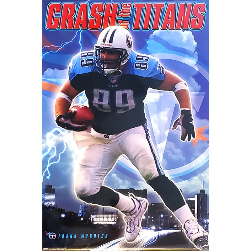 Frank Wycheck "Crash of the Titans" Tennessee Titans NFL Action Poster - Costacos 2000