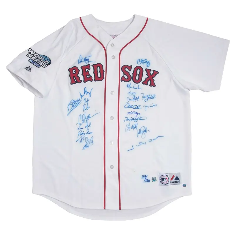 2004 Boston Red Sox World Series Champs Team Signed W.S. Jersey Beckett COA