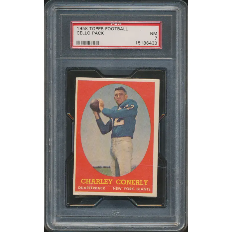 1958 Topps Football Unopened Cello Pack PSA 7 Conerly Top