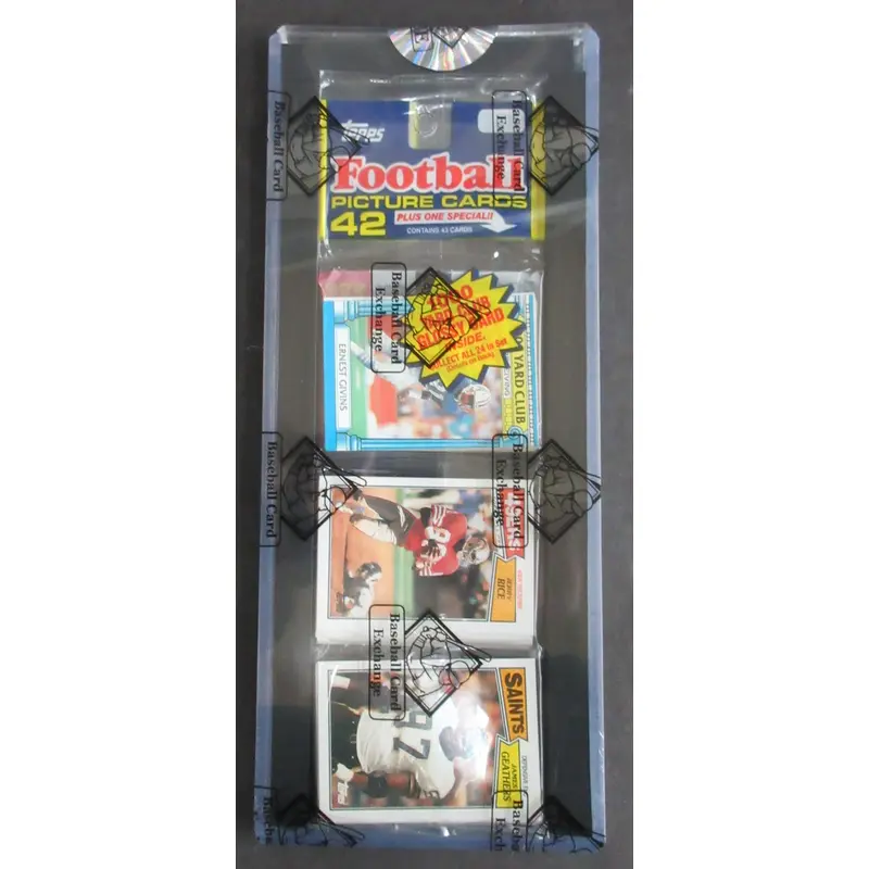 1987 Topps Football Unopened Rack Pack (BBCE) (Rice Top)