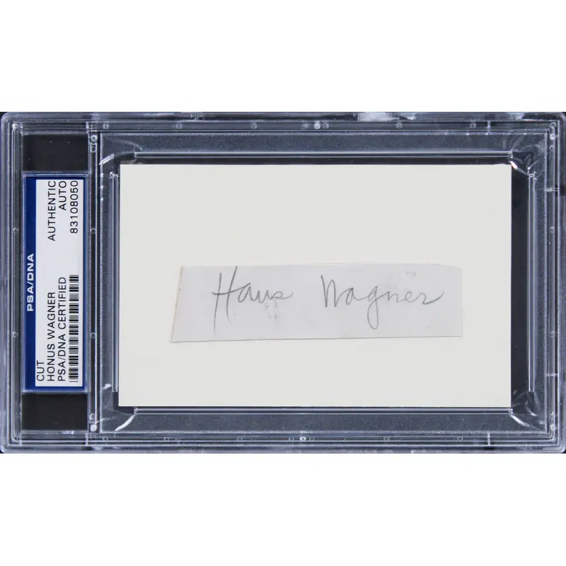 Pirates Honus Wagner Authentic Signed 1x3.75 Cut Signature PSA/DNA Slabbed