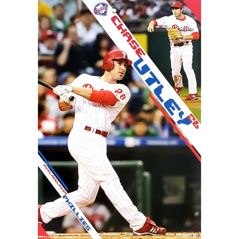 Chase Utley "Superstar" Philadelphia Phillies MLB Baseball Action Poster - Costacos 2009