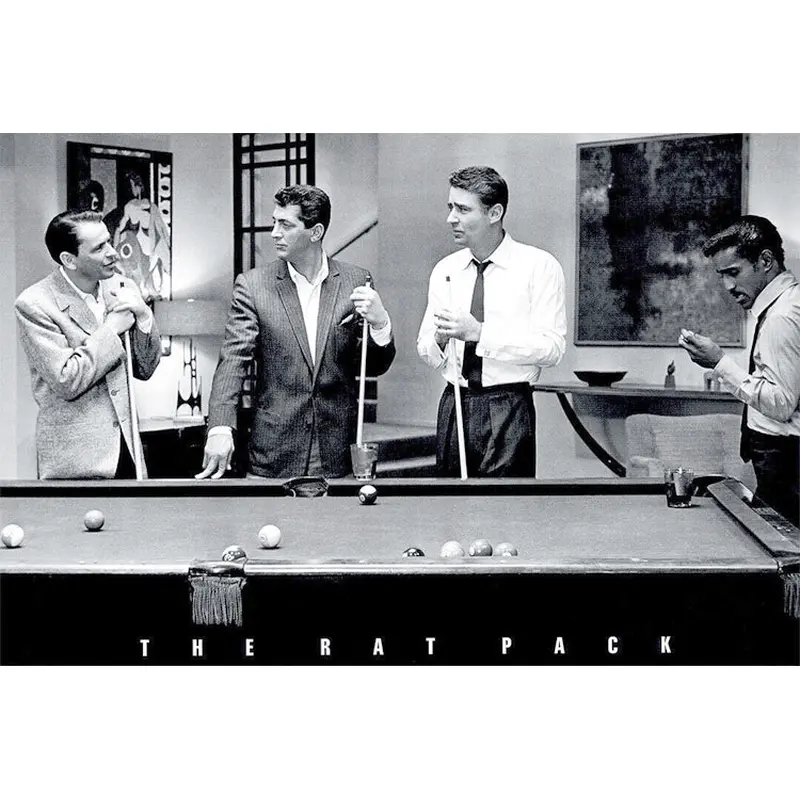 The Rat Pack "Eight-Ball" Classic Black-and-White Billiards Pool Poster - WCI Posters