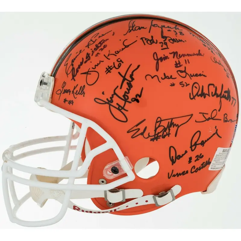 1964 Cleveland Browns NFL Champs Team Signed Authentic Game Helmet Beckett COA