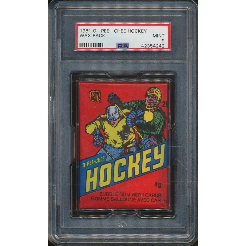 1981/82 OPC O-Pee-Chee Hockey Unopened Wax Pack PSA 9