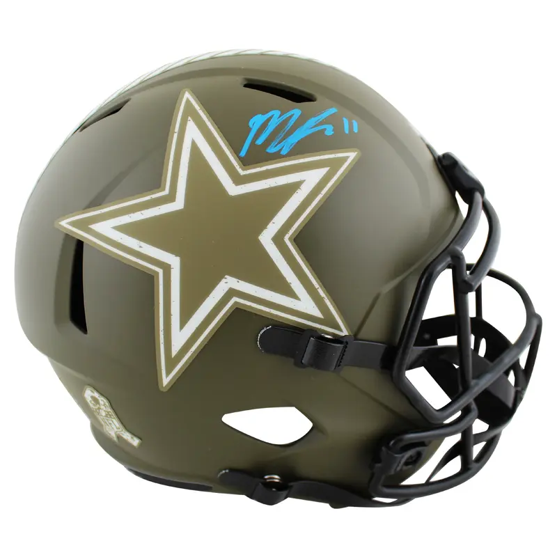 Cowboys Micah Parsons Signed Salute To Service Full Size Speed Rep Helmet Fan